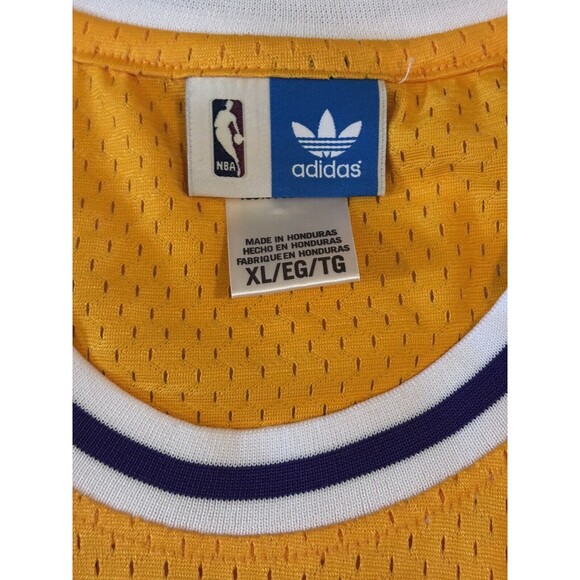 Magic Johnson Los Angeles Lakers 50th Anniversary Jersey Adidas Mens XL Yellow - Picture 6 of 9